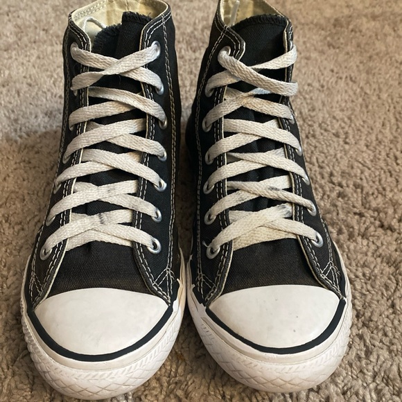 Converse all stars Chuck Taylor Hi Black and White unisex Youth Sneakers - Picture 17 of 17